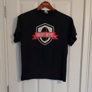 Rugby Depot Graphic Tee, Size M, Black